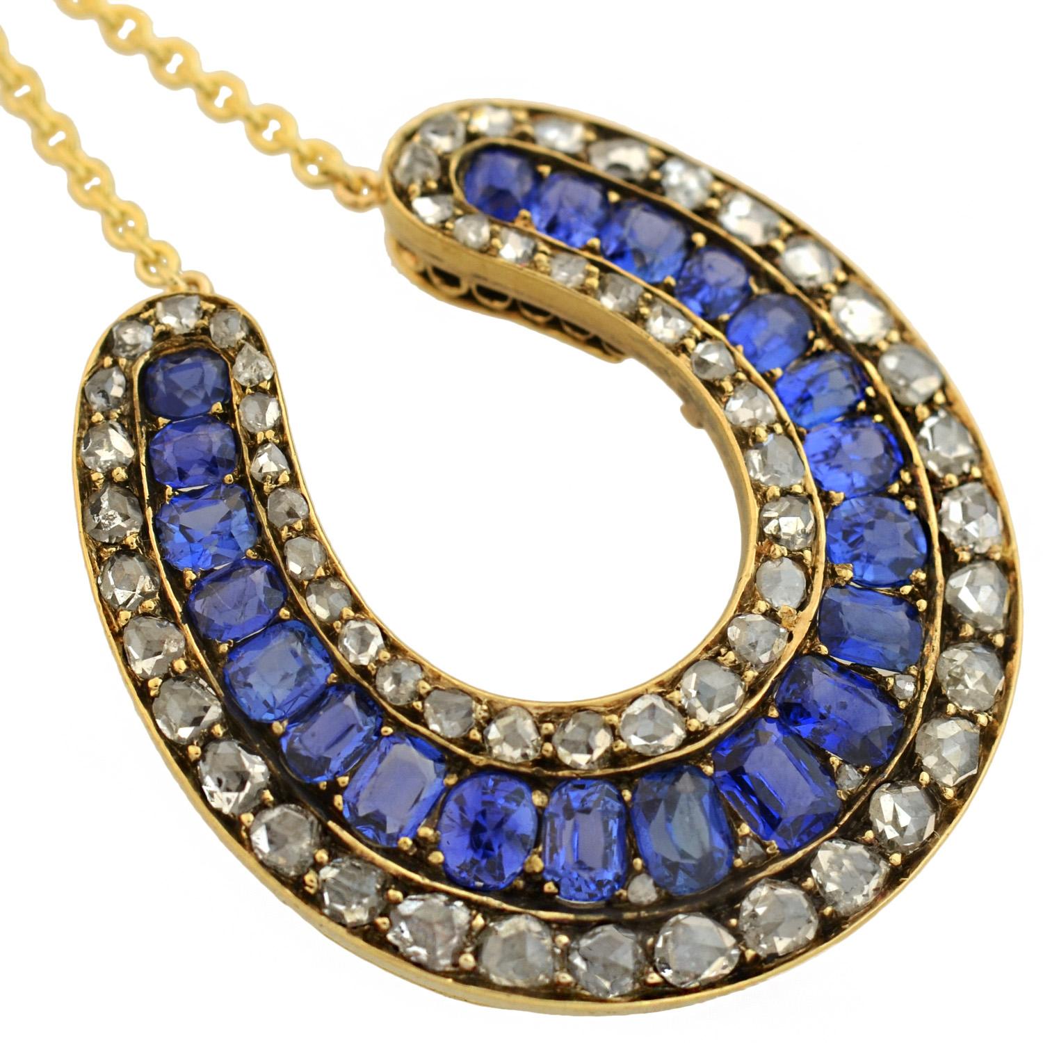 sapphire horseshoe necklace