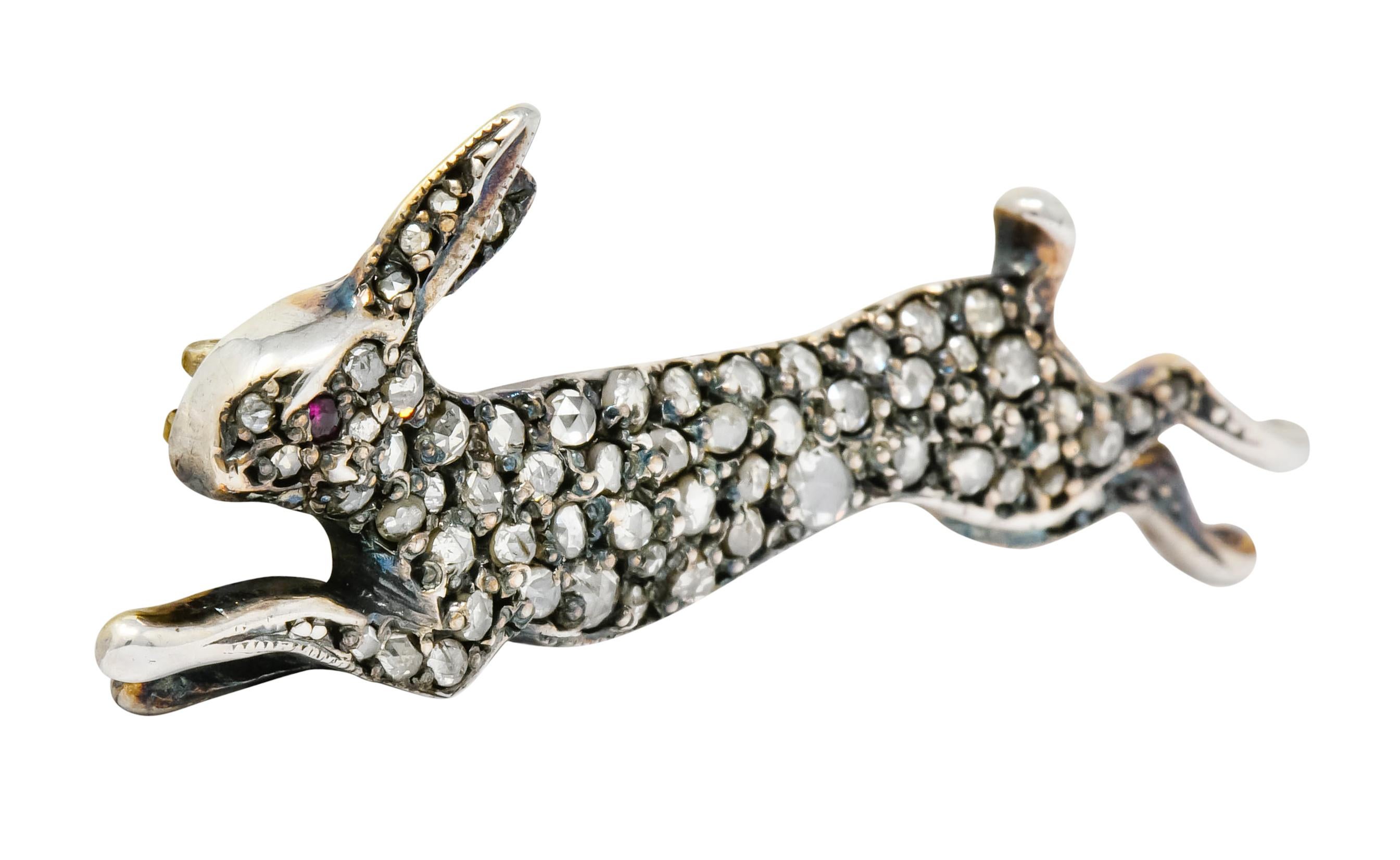 silver hare brooch