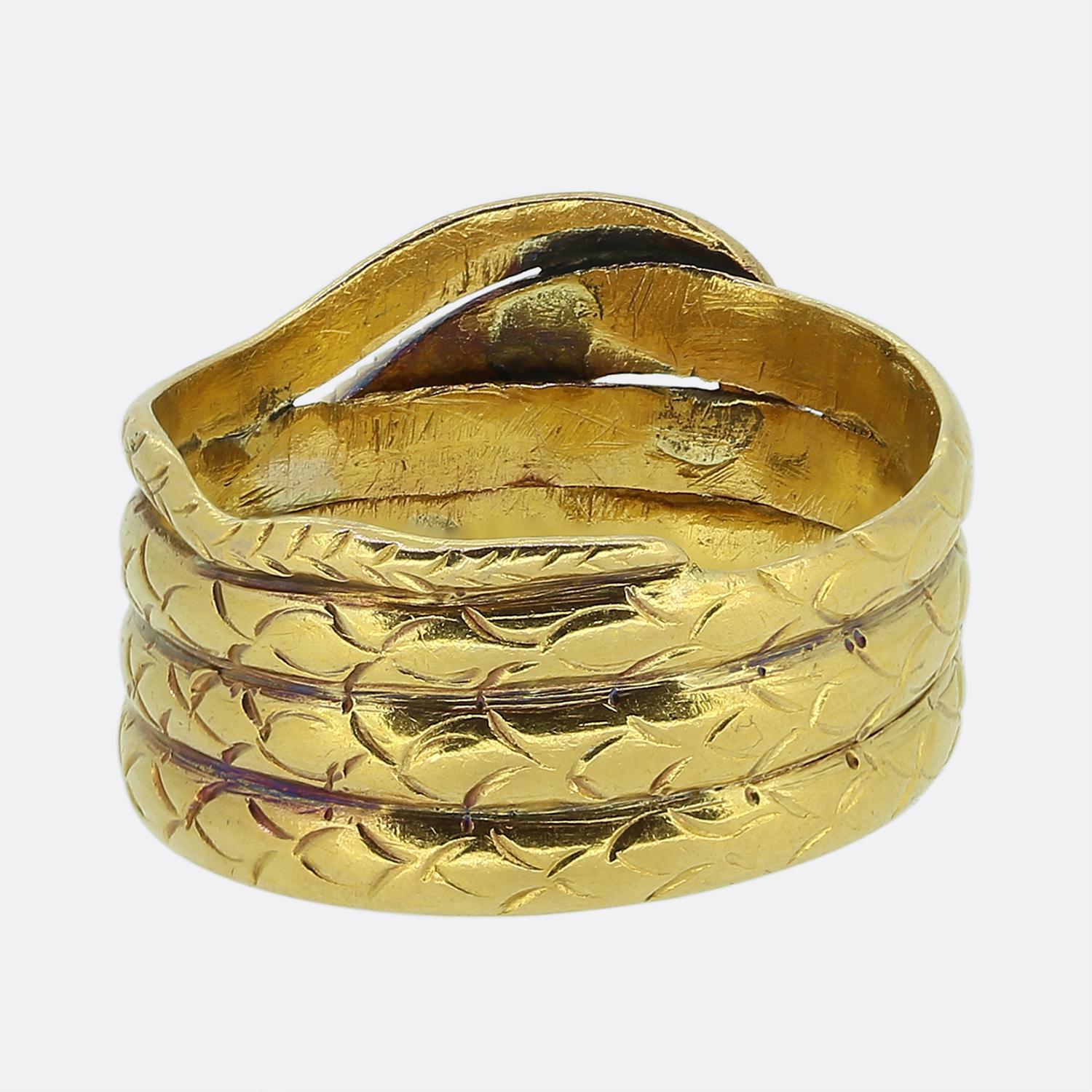 Anillo victoriano de serpiente con diamantes talla rosa Corte rosa en venta