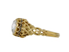 Victorian rose cut diamond solitaire ring, circa 1850.