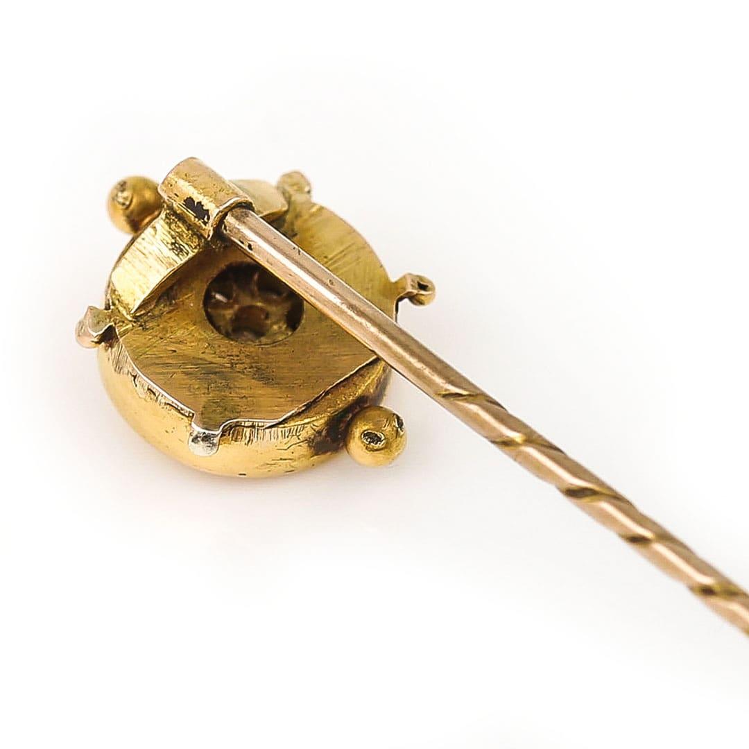 Women's or Men's Victorian Rose Cut Diamond Star Stick Pin, circa 1880