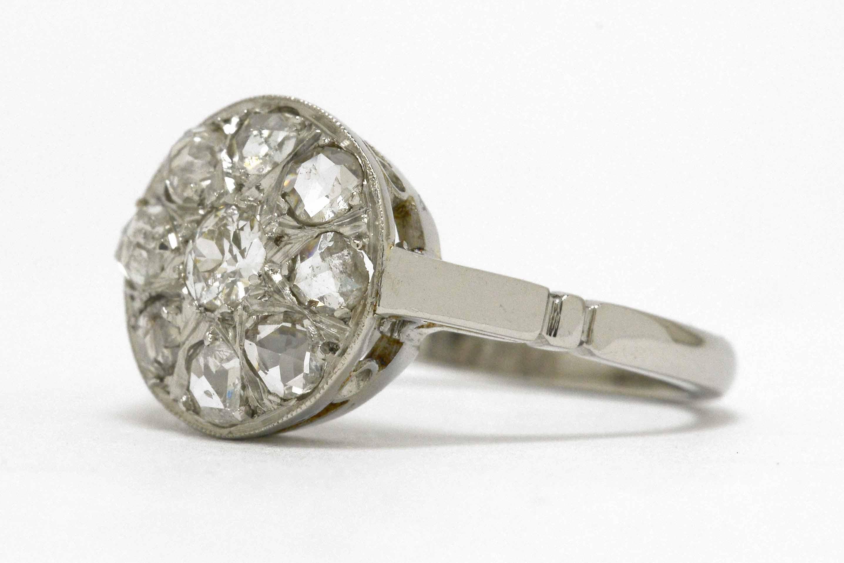 victorian diamond cluster engagement ring