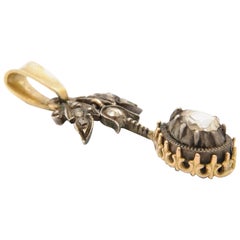 Rose Cut Diamonds 14K Gold Pendant