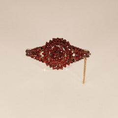 Victorian Bracelet Bohemian Garnet Rose Cut Garnets Bangle Bracelet 19th Century