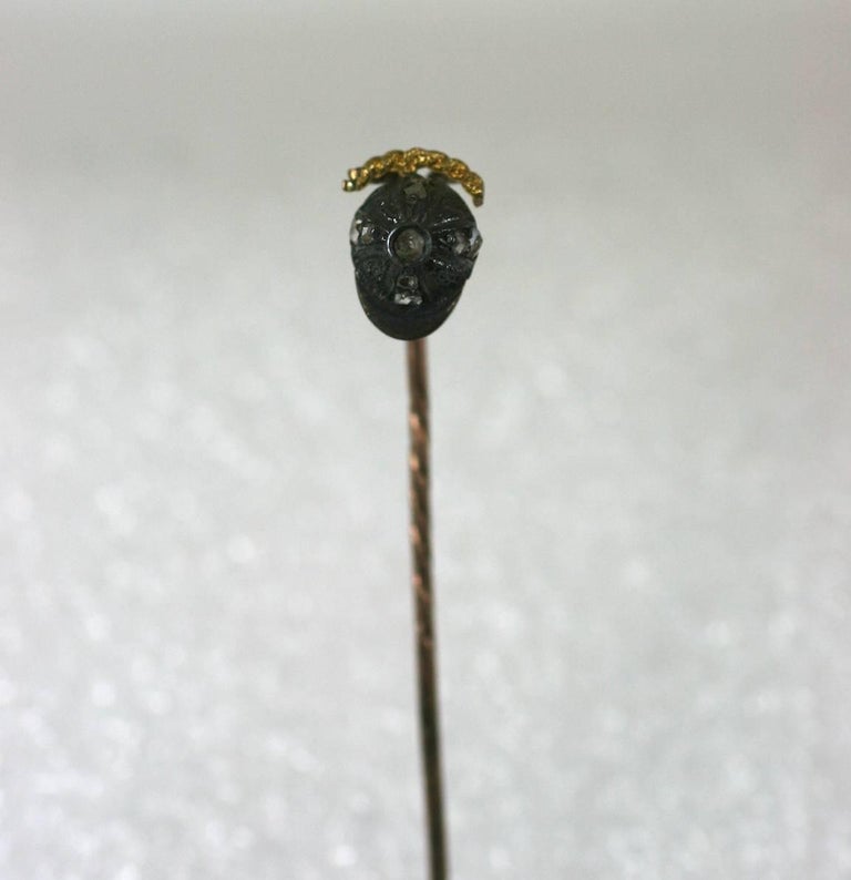 Victorian Rose Diamond Jockey Cap Stickpin For Sale at 1stDibs