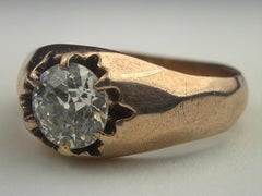 Victorian Rose Gold and Diamond Solitaire Engagement Ring