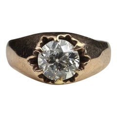 Victorian Rose Gold and Diamond Solitaire Engagement Ring