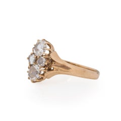 Victorian Rose Gold Antique .80Cttw Rose Cut Diamond Engagement/Statement Ring