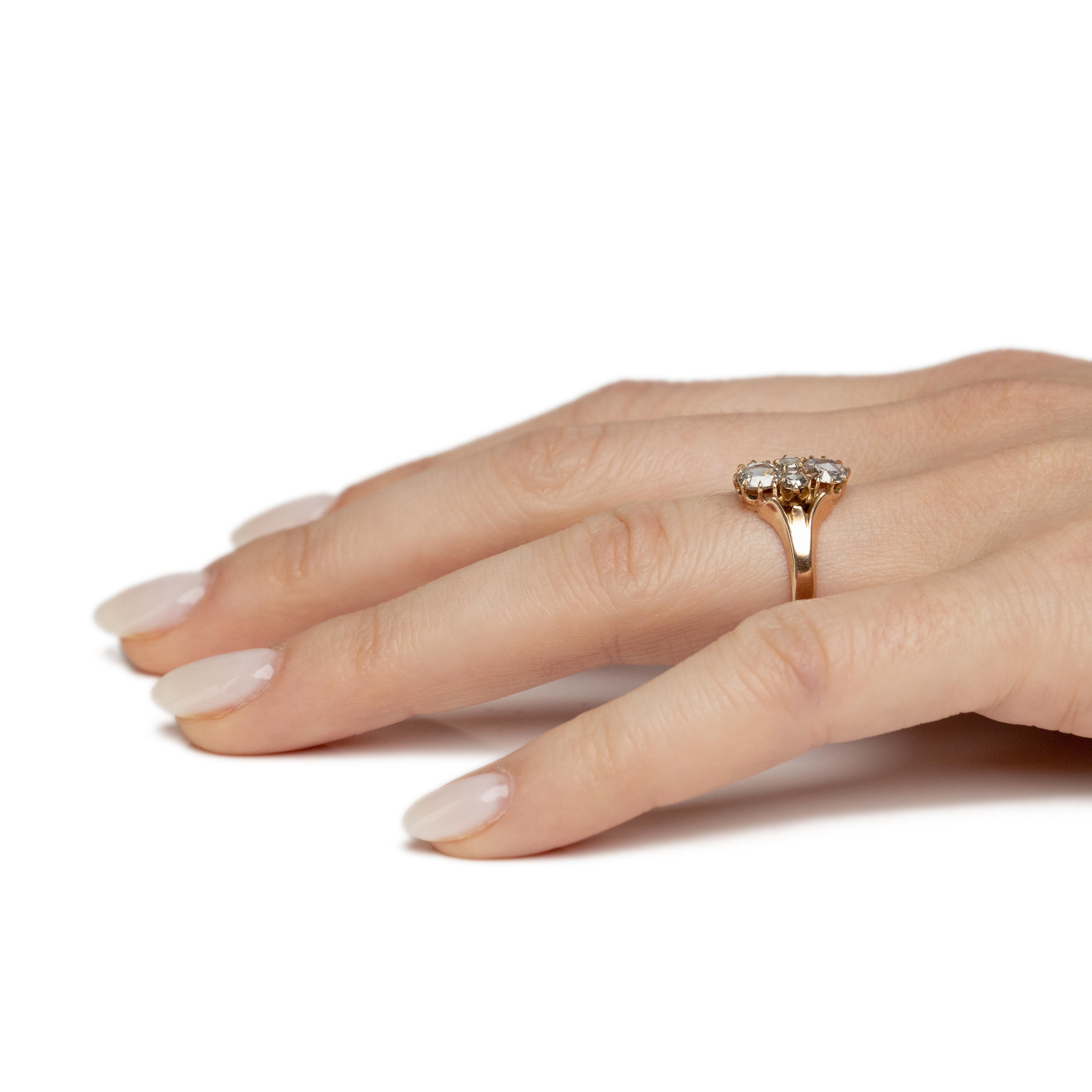 Victorian Rose Gold Antique .80Cttw Rose Cut Diamond Engagement/Statement Ring 2