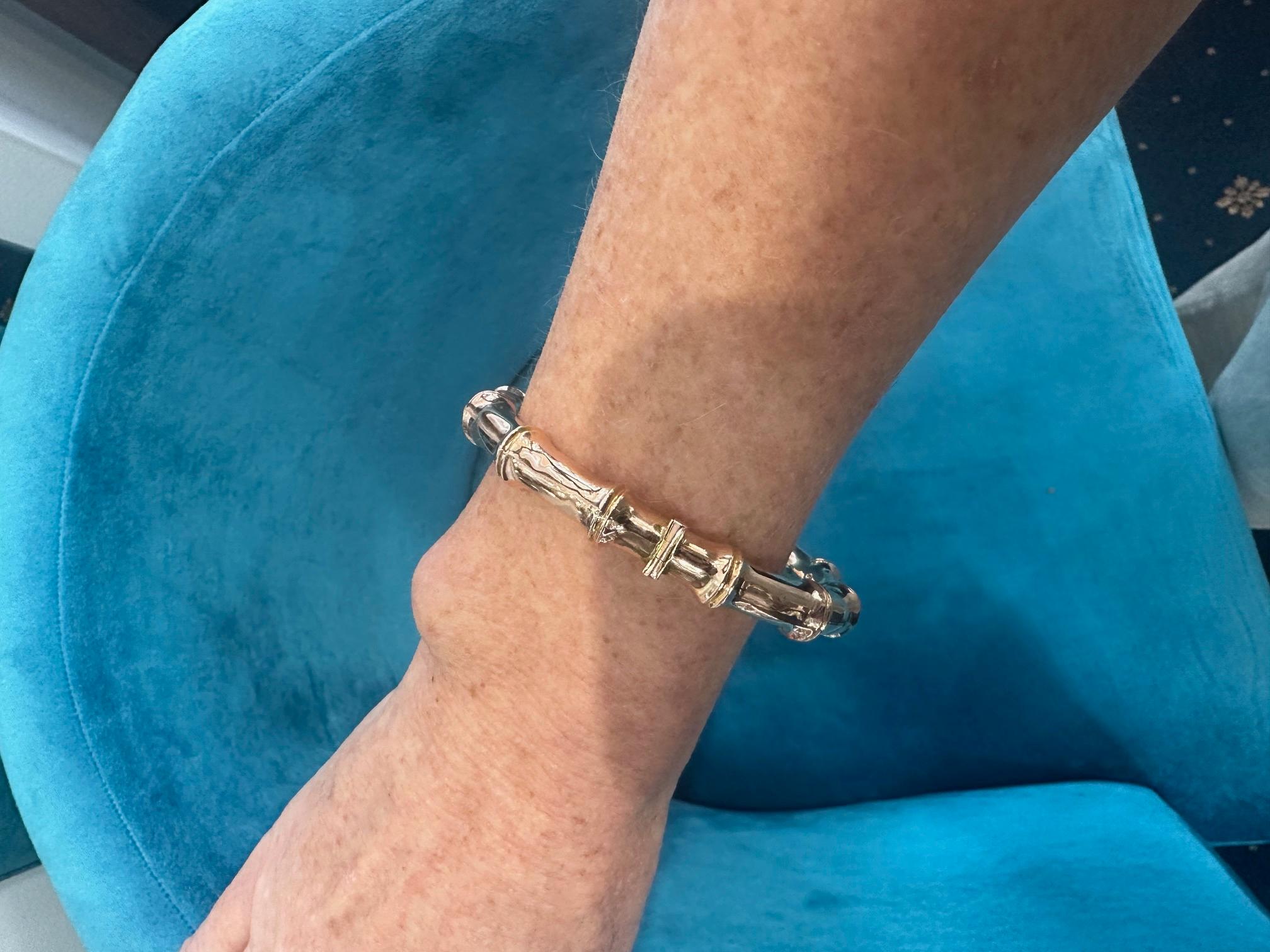 Brazalete Victoriano de Bambú en Oro Rosa en venta 8