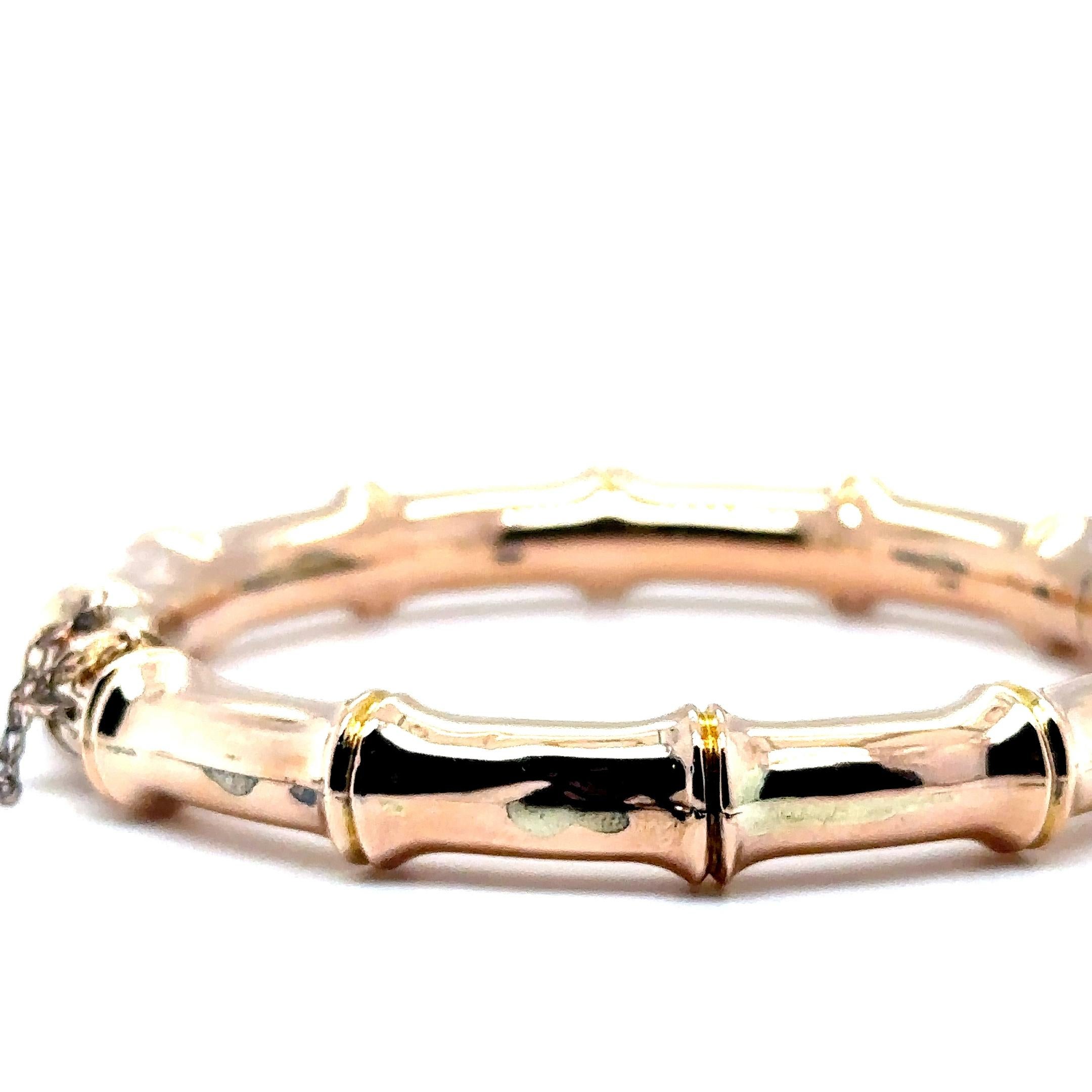 Femenino o masculino Brazalete Victoriano de Bambú en Oro Rosa en venta