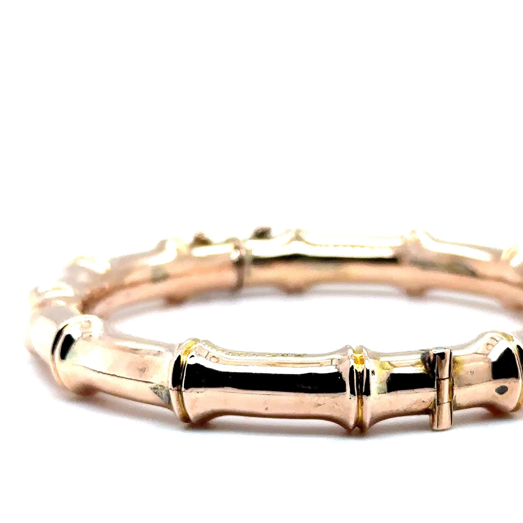 Brazalete Victoriano de Bambú en Oro Rosa en venta 1