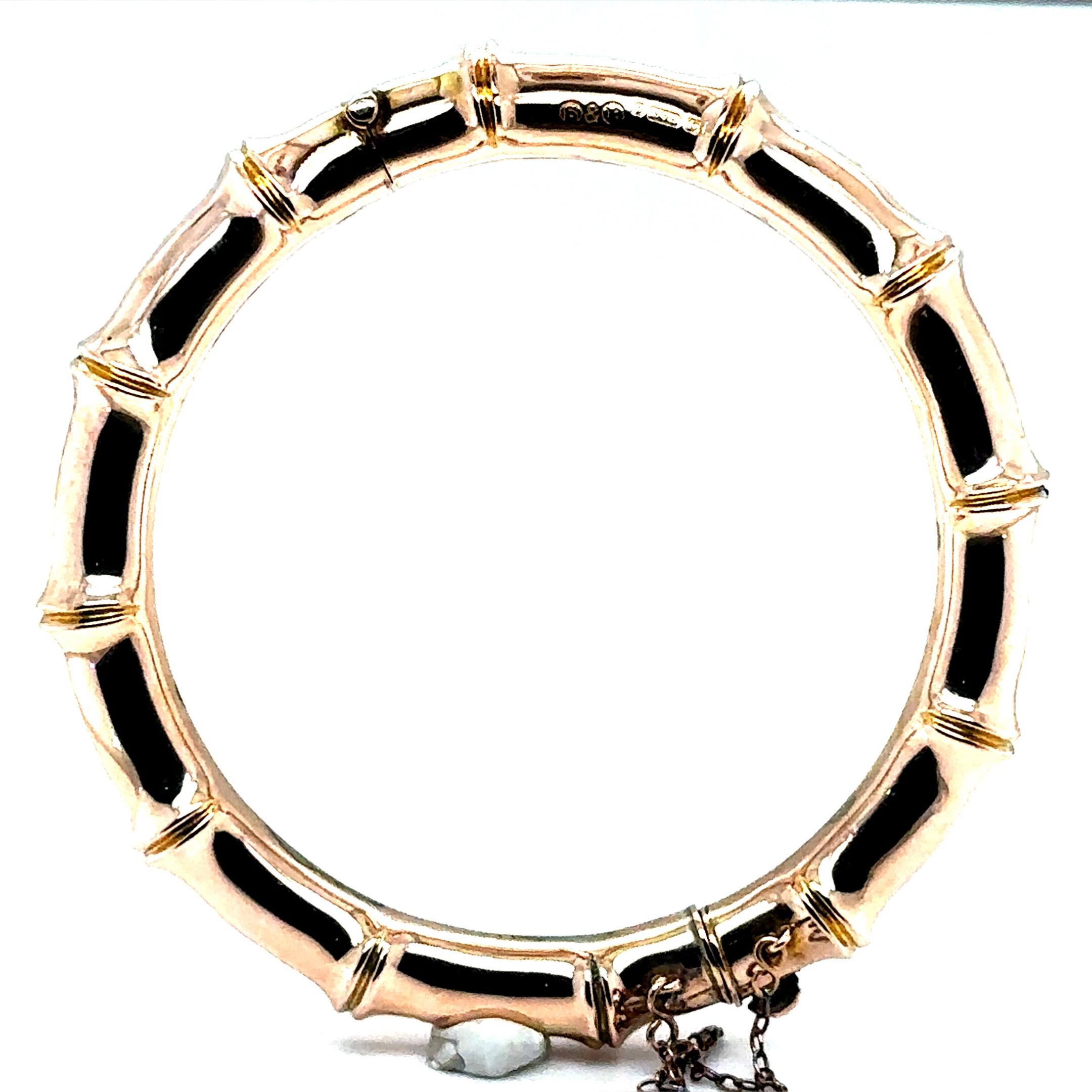 Brazalete Victoriano de Bambú en Oro Rosa en venta 2
