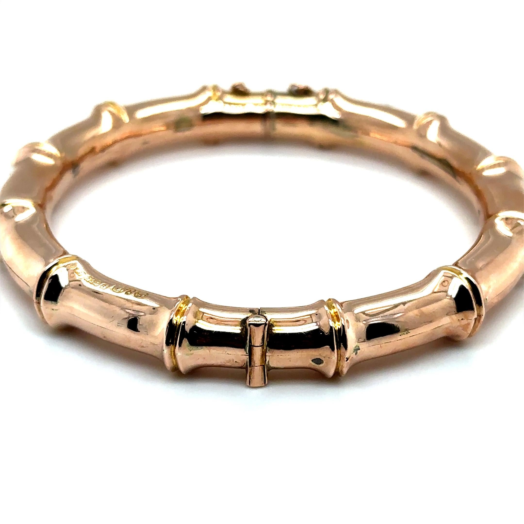Brazalete Victoriano de Bambú en Oro Rosa en venta 4