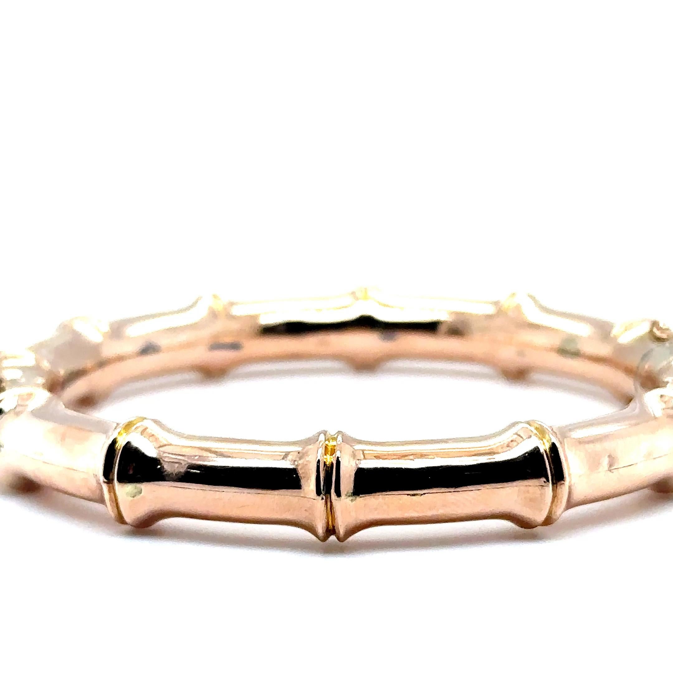 Brazalete Victoriano de Bambú en Oro Rosa en venta 6
