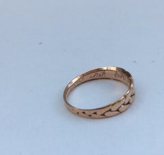 Victorian Rose Gold Band Ring Chester 1892 Woven Braided Stacker Vintage Jewelry