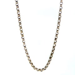 Victorian Rose Gold Chain, Faceted Belcher Links, Barrel Catch