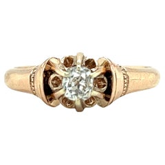 Victorian Rose Gold Diamond Engagement Ring