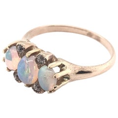 Victorian Rose Gold Opal and Diamond Ring