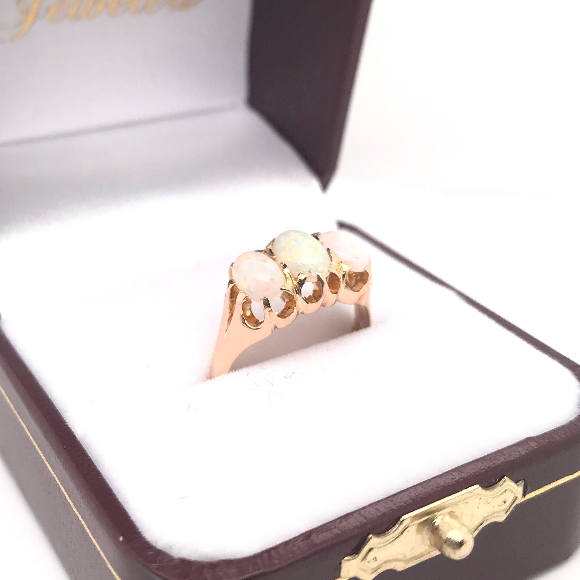 Victorian Rose Gold Opal Ring For Sale 8