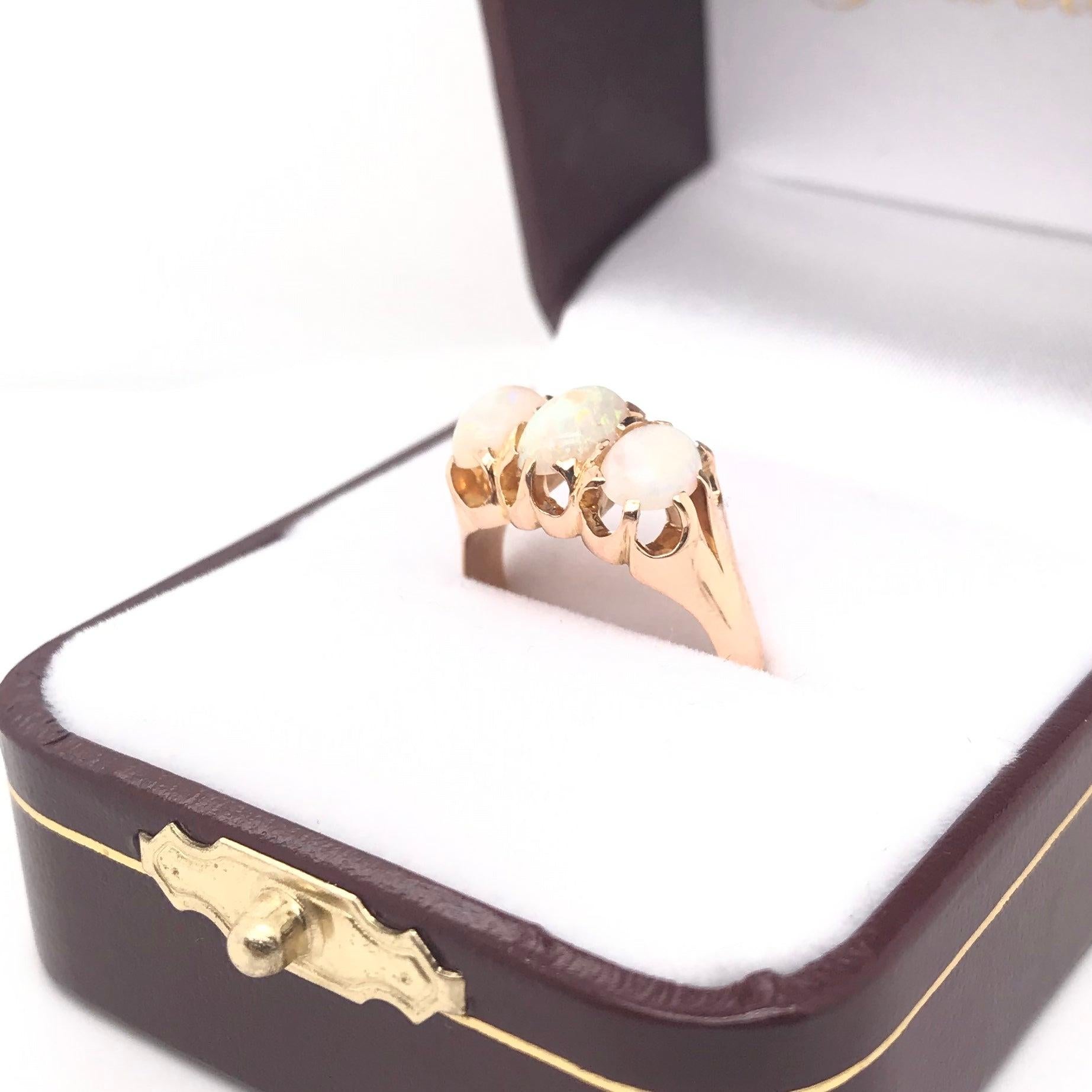 Victorian Rose Gold Opal Ring For Sale 9