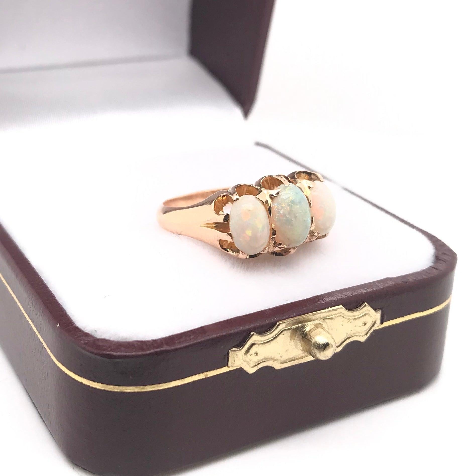 Victorian Rose Gold Opal Ring For Sale 10