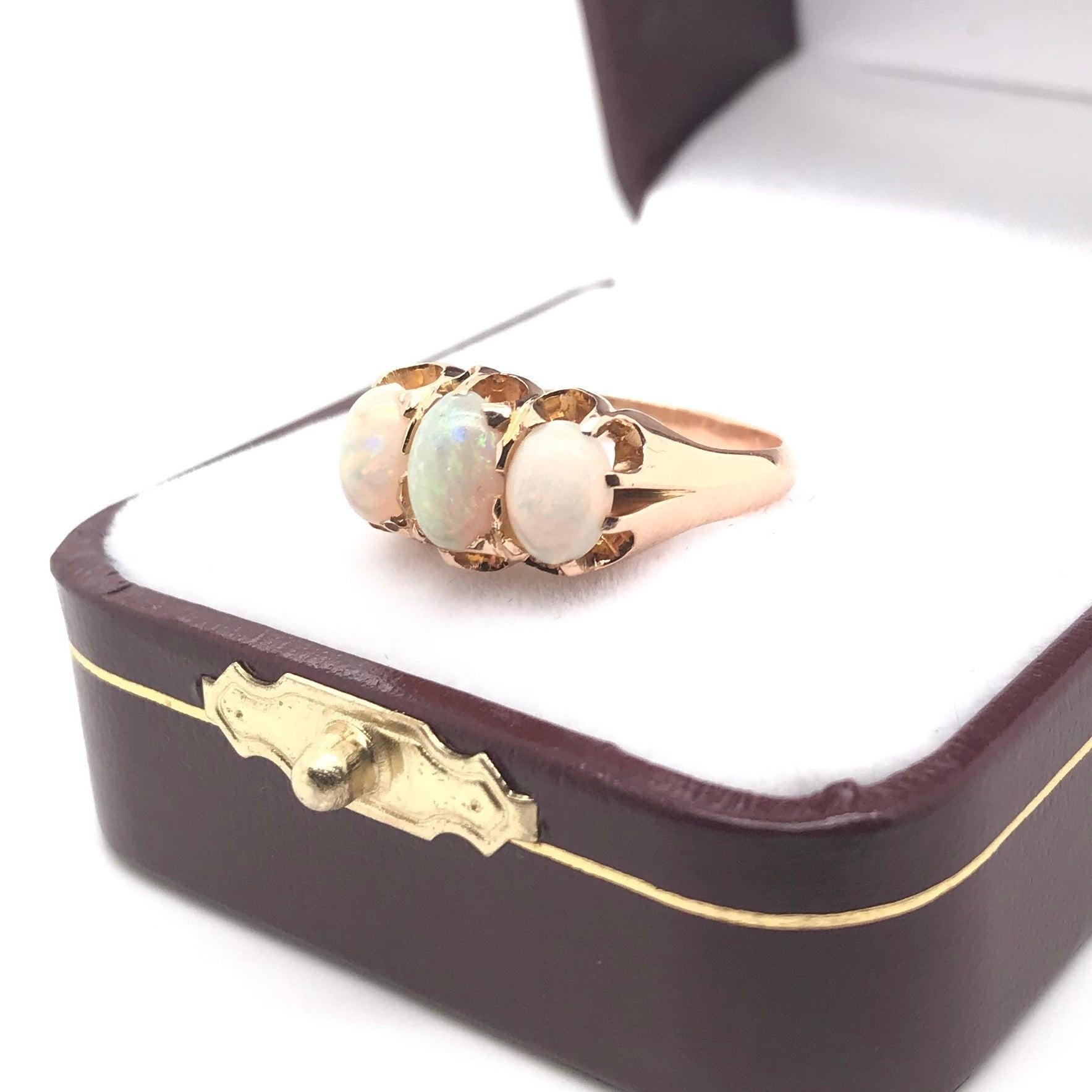 Victorian Rose Gold Opal Ring For Sale 11