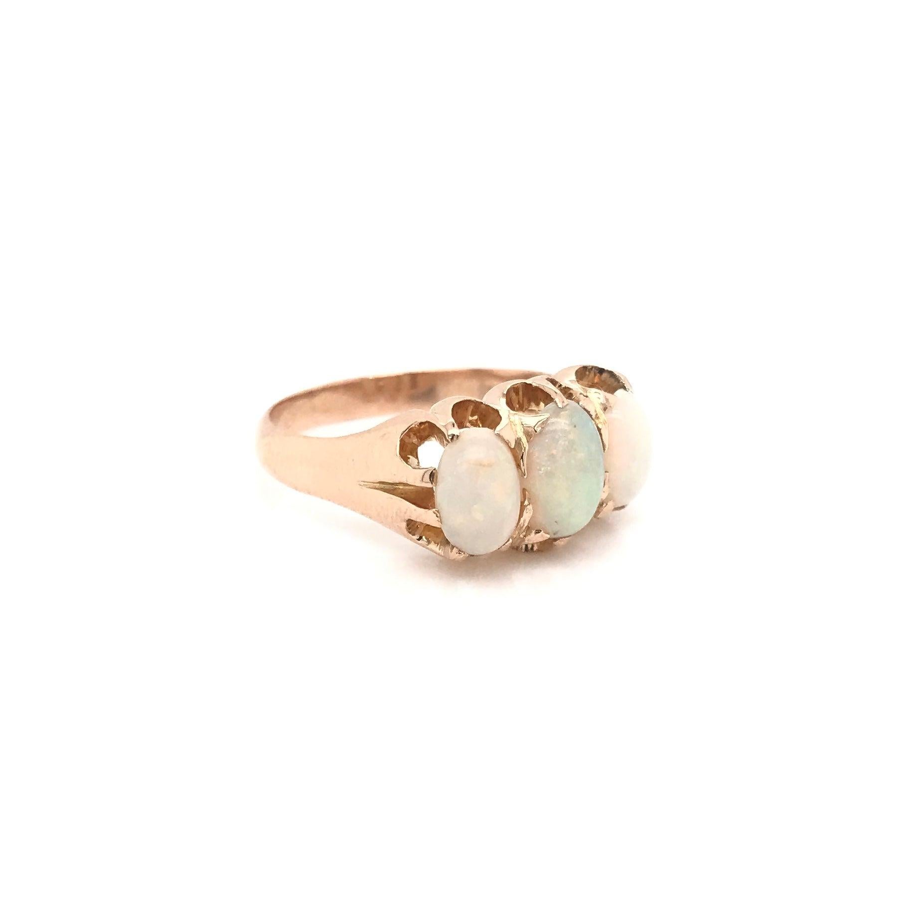 Victorian Rose Gold Opal Ring In Excellent Condition For Sale In Montgomery, AL