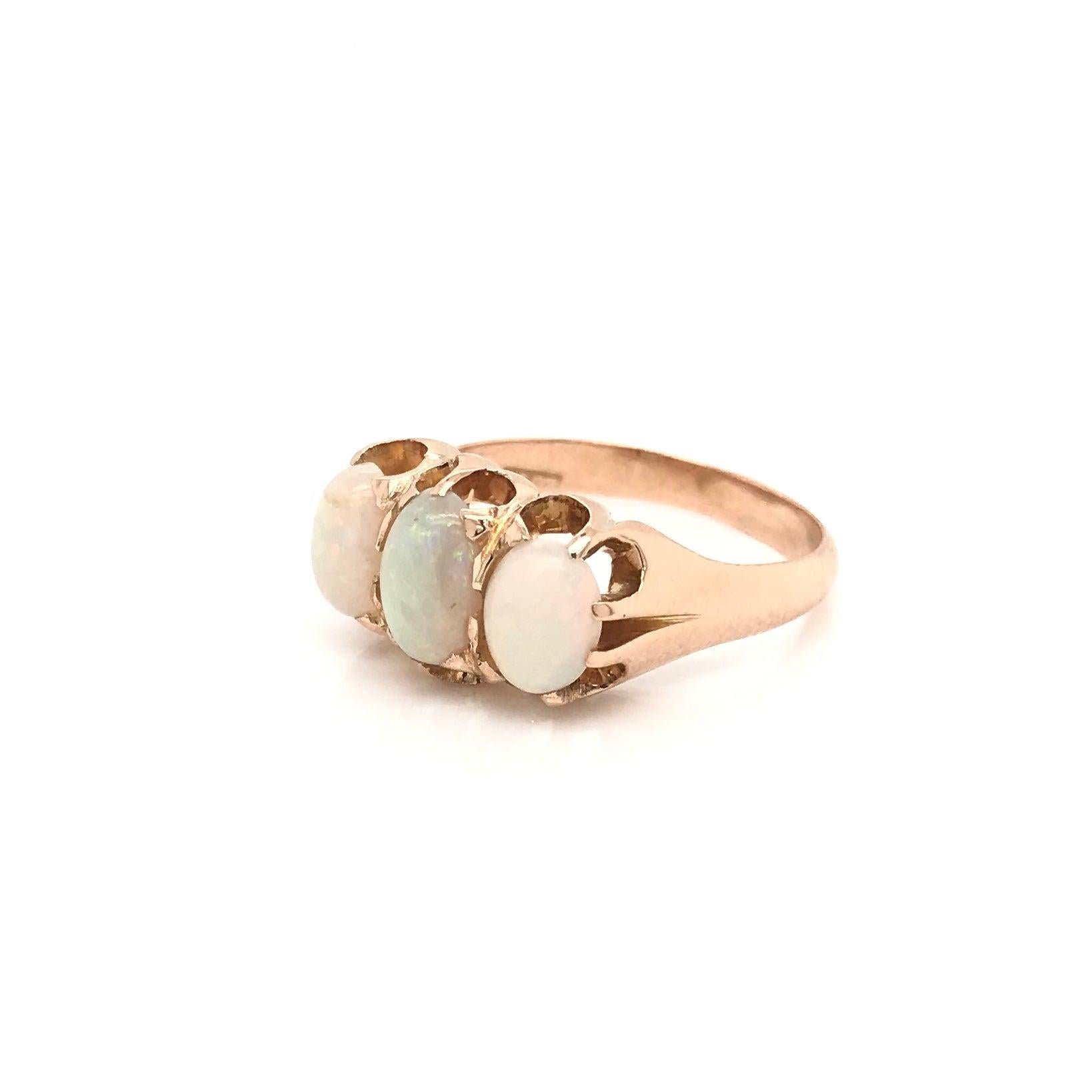 Women's Victorian Rose Gold Opal Ring For Sale