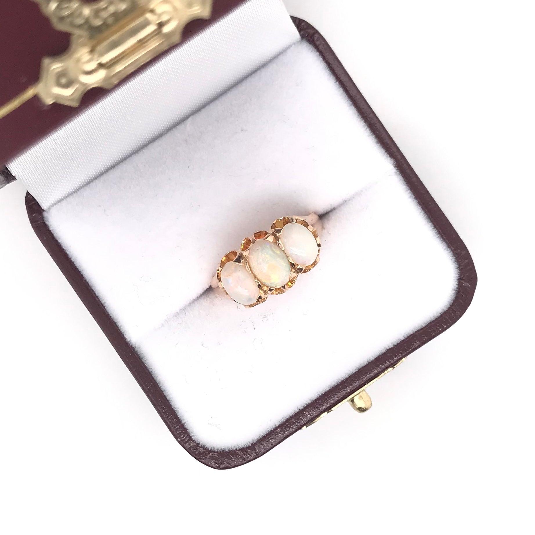 Victorian Rose Gold Opal Ring For Sale 4