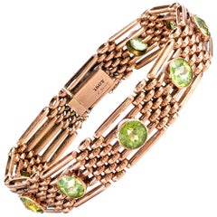 Antique Victorian Rose Gold Peridot Bracelet