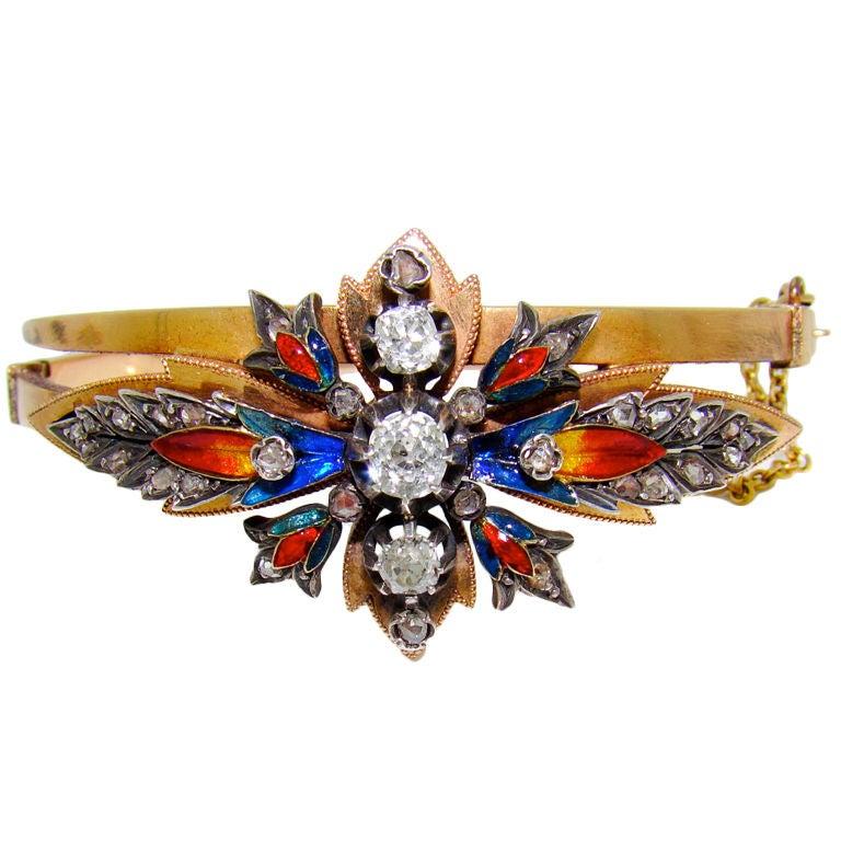 The enameling of this bracelet bursts with vibrant color and liveliness. Both beautiful and elegant, it is great for everyday wear or making a chic statement dressed up. If you desire fun and excitement, I encourage you to liven up any occasion with