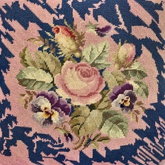 Victorian Rose Needlepoint Cushion or Decorative Pillow