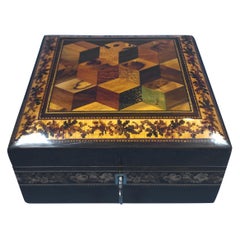 Victorian Rosewood Box with Tunbridge Ware Inlay