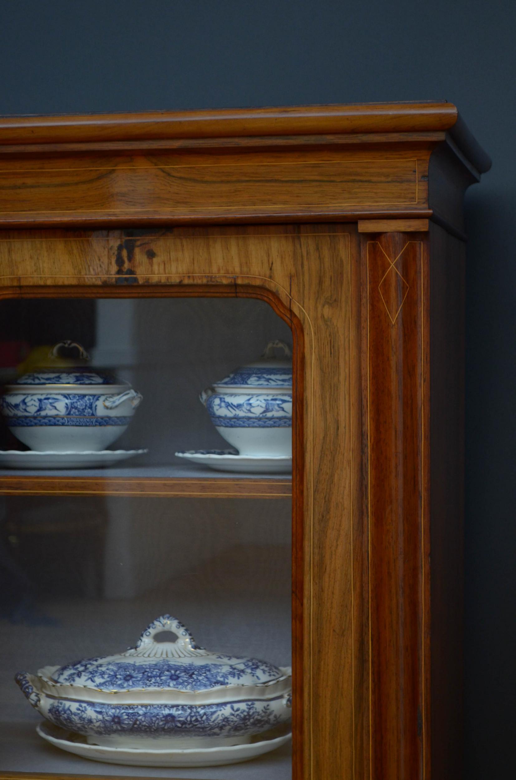 Victorian Rosewood Breakfronted Bookcase For Sale 11