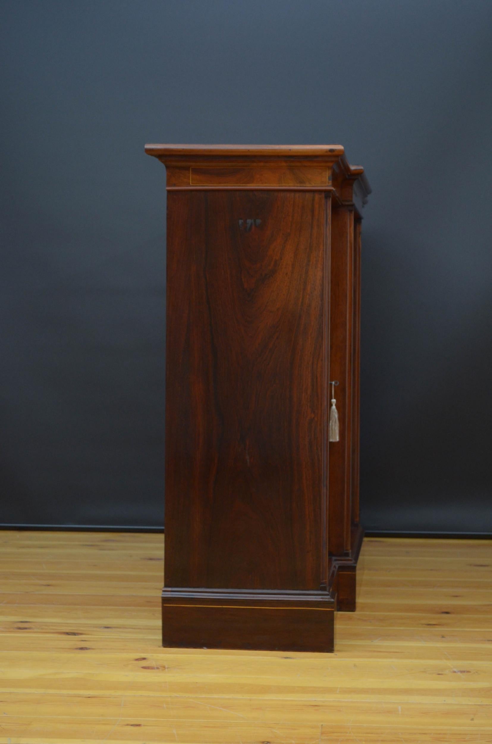 Victorian Rosewood Breakfronted Bookcase For Sale 14