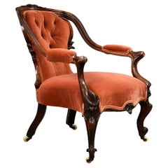 Victorian Rosewood Carved Armchair