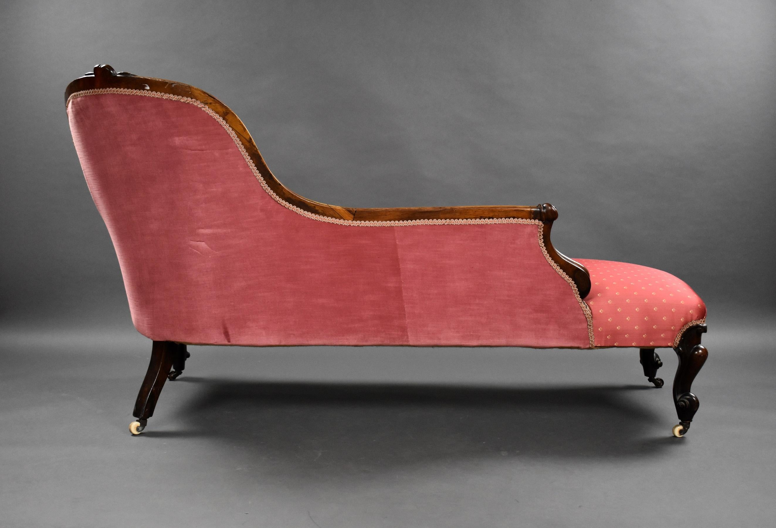 Victorian Rosewood Chaise Lounge 4