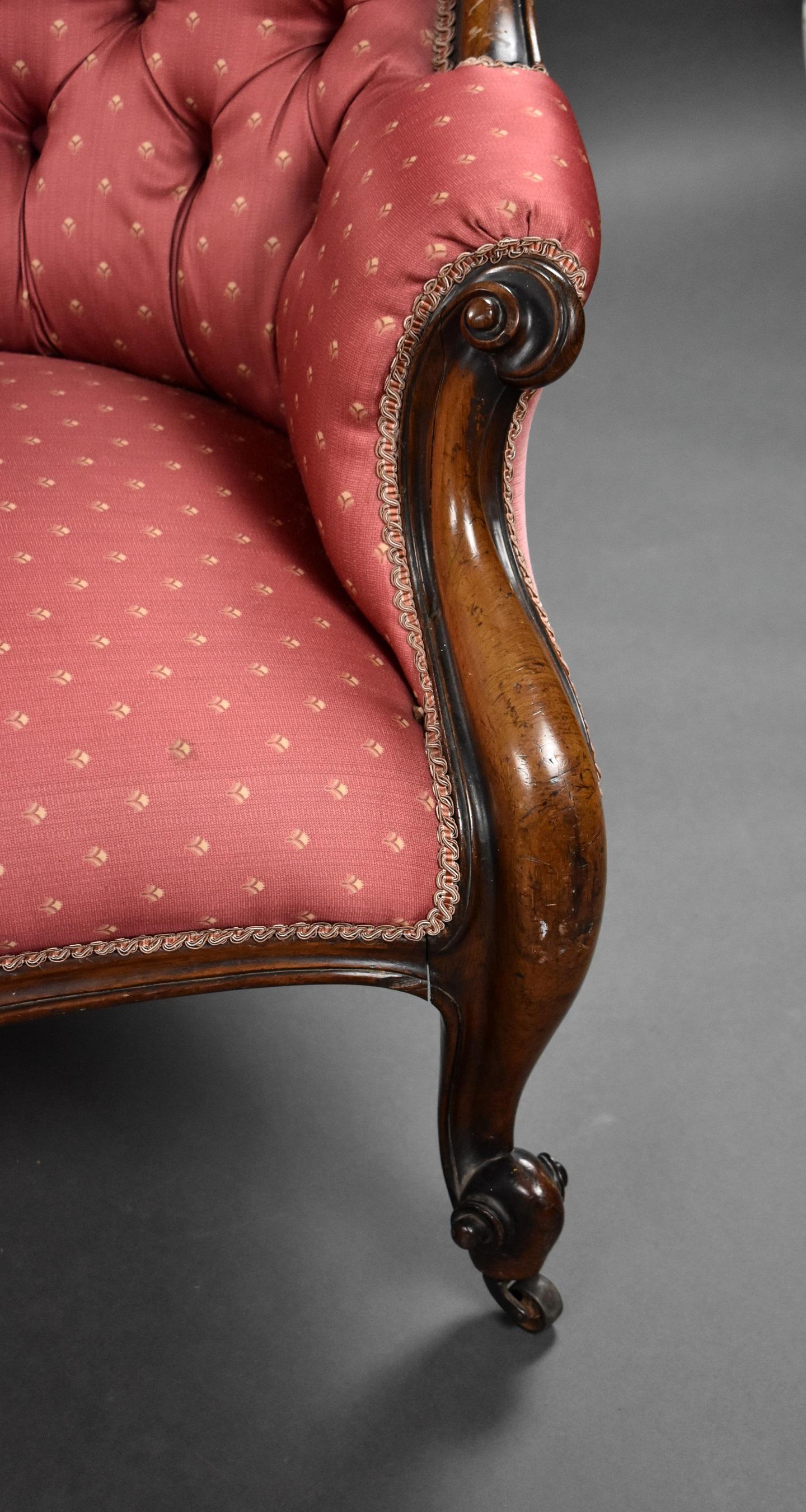 Late 19th Century Victorian Rosewood Chaise Lounge