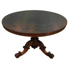 Victorian Rosewood Circular Center Dining Table