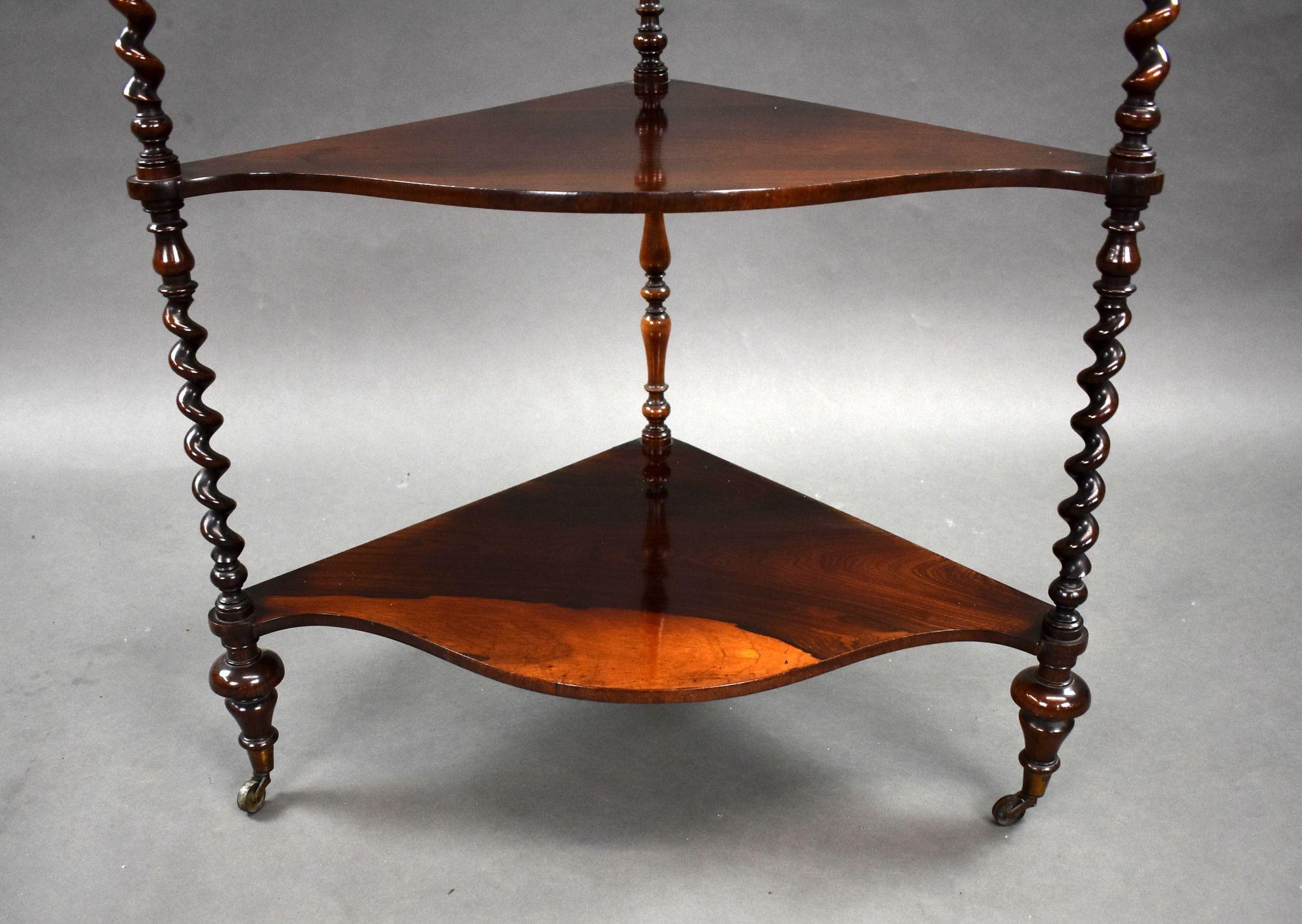 Victorian Rosewood Corner Whatnot For Sale 1