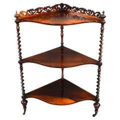 Antique Victorian Rosewood Corner Whatnot
