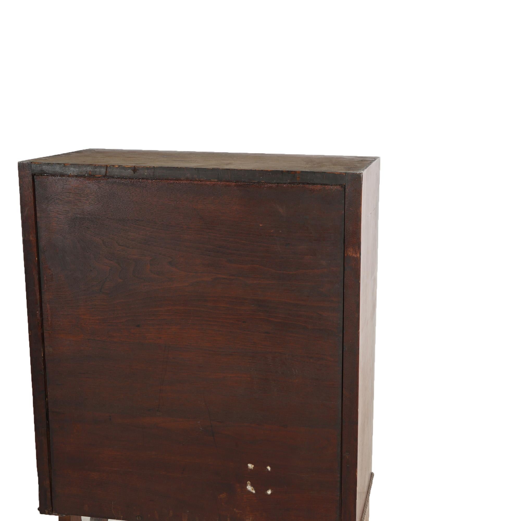 Scrivania vittoriana a ribalta in palissandro con stampa floreale e gambe a voluta c1870 in vendita 14