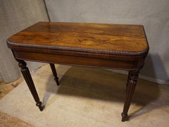Victorian Rosewood Games Table with Carved Legs and Beaded Edge