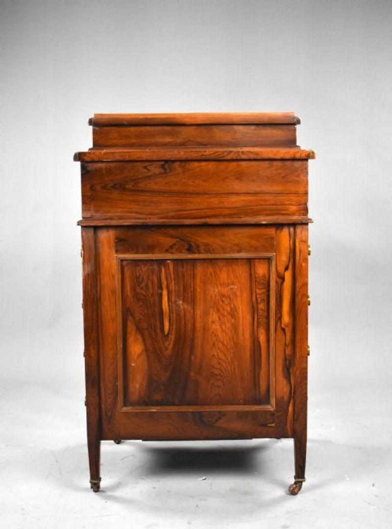 English Victorian Rosewood Inlaid Davenport For Sale