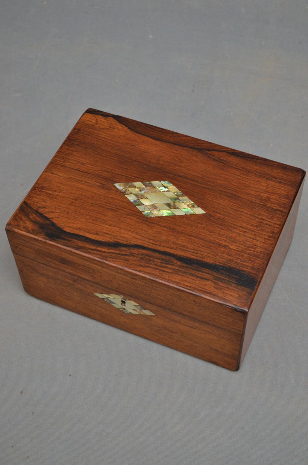 English Victorian Rosewood Jewellery Box