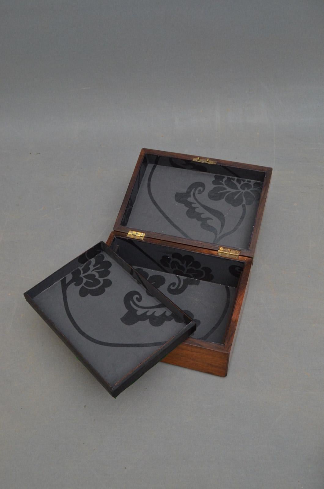 Late 19th Century Victorian Rosewood Jewellery Box