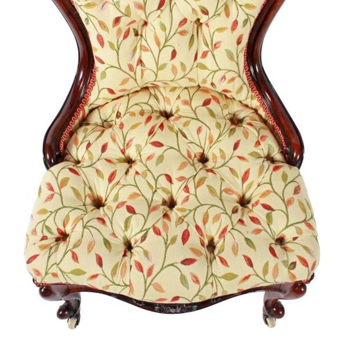 Anglais Chaise de dame victorienne en bois de rose, 19e siècle en vente