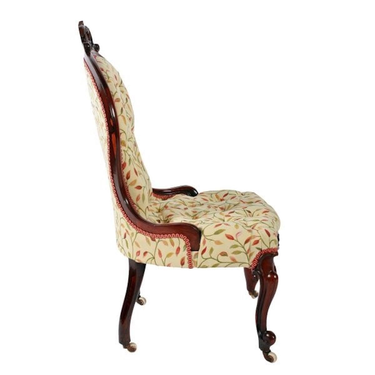 Chaise de dame victorienne en bois de rose, 19e siècle  Excellent état - En vente à Southall, GB