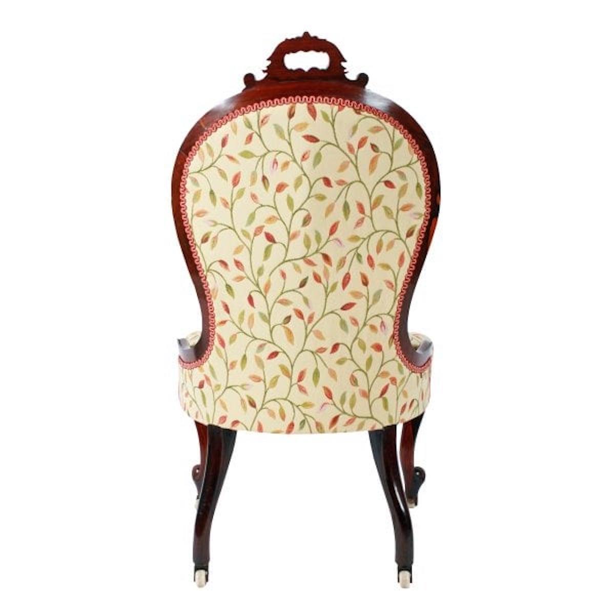 XIXe siècle Chaise de dame victorienne en bois de rose, 19e siècle  en vente